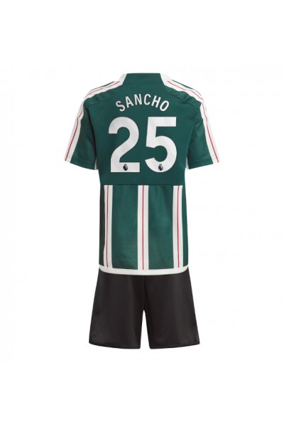 Fotbalové Dres Manchester United Jadon Sancho #25 Dětské Venkovní Oblečení 2023-24 Krátký Rukáv (+ trenýrky)